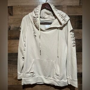 Chelsea deboer Distressed hoodie medium womens tan